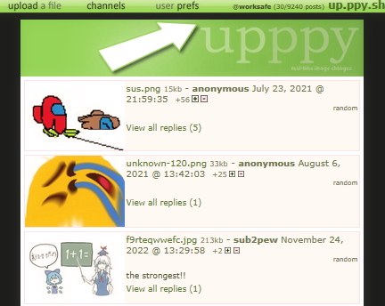 Snapshot of the up.ppy.sh page