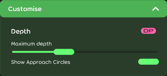 Depth customisation options in the game client