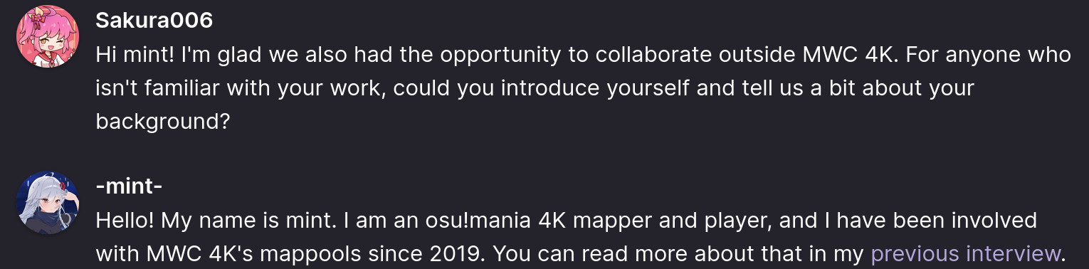 Example of chat-style quote