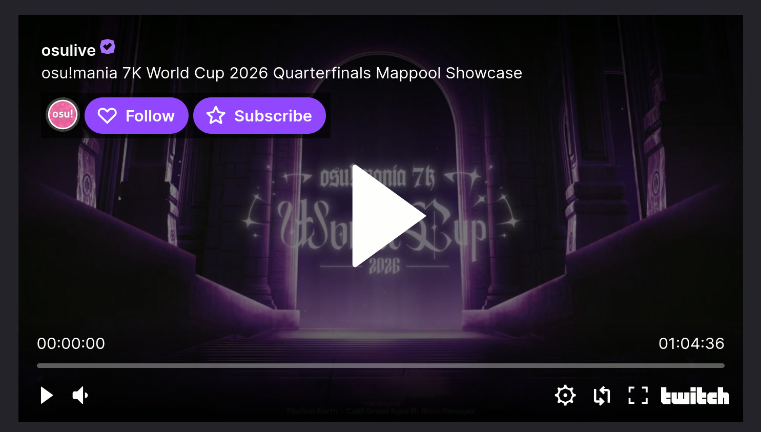 Example of video embed via Twitch