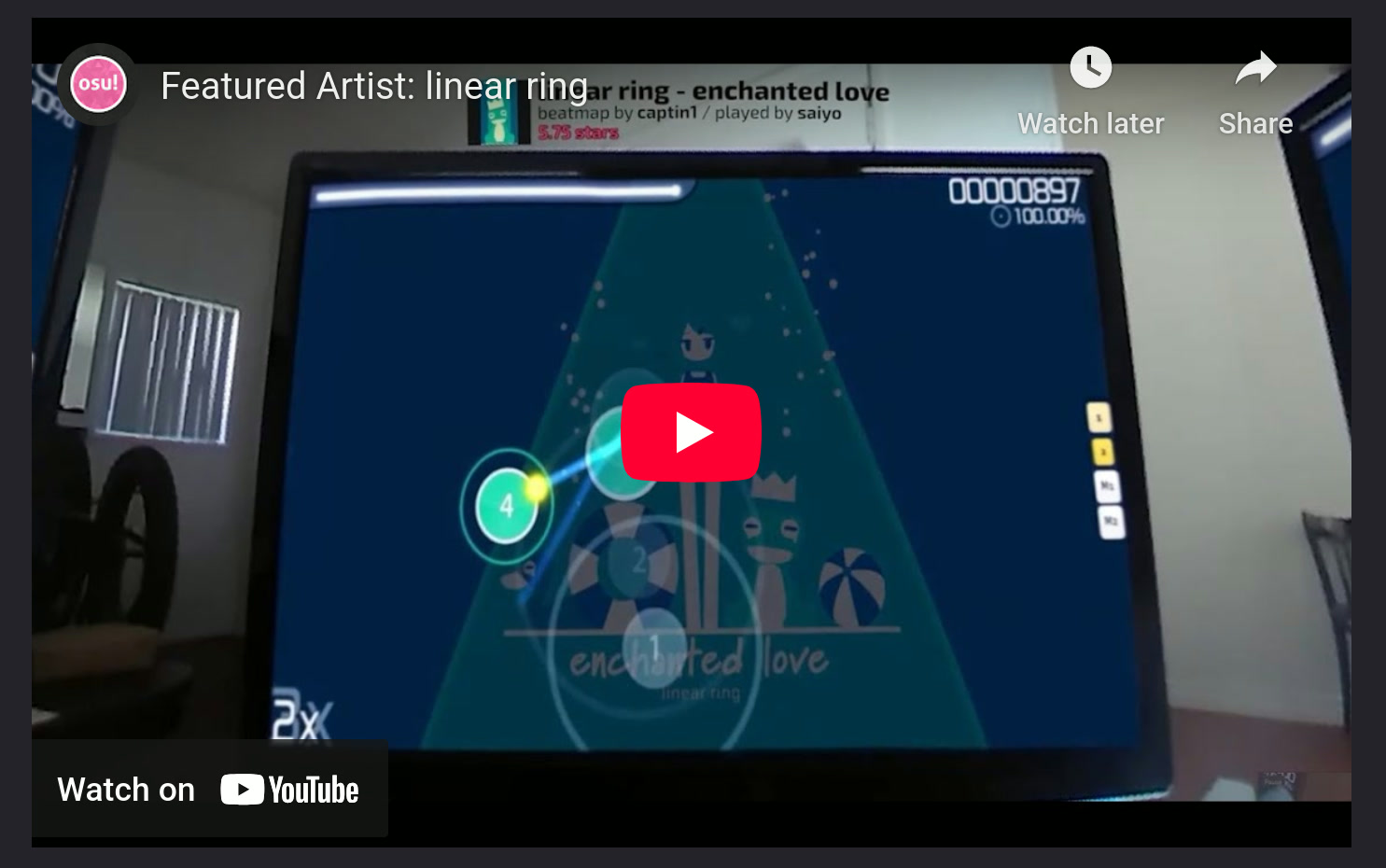 Example of video embed via YouTube